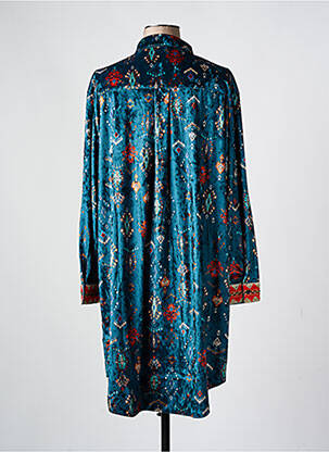 Robe mi-longue col v vert WILD femme