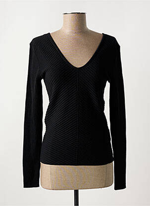 Pull col rond noir CALVIN KLEIN femme