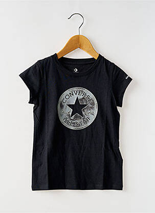 T-shirt col rond noir CONVERSE fille