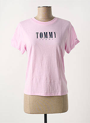 T-shirt col rond rose TOMMY HILFIGER femme