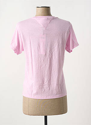 T-shirt col rond rose TOMMY HILFIGER femme