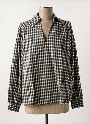 Blouse col v noir LEON & HARPER femme