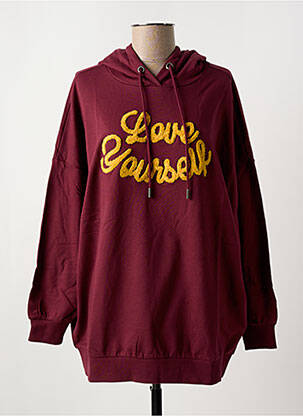 Sweat-shirt à capuche col rond rouge NOISY MAY femme