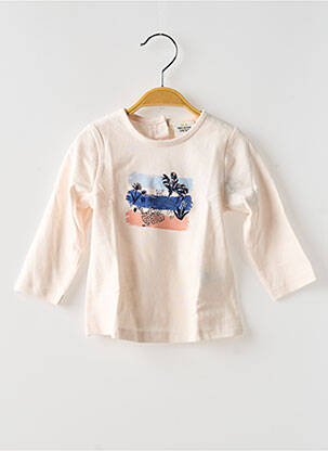 T-shirt col rond blanc TAPE À L'OEIL fille