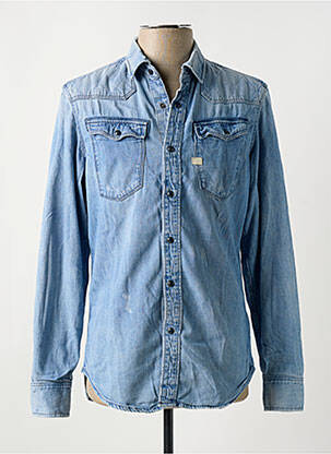 Chemise manches longues bleu WRANGLER pour homme