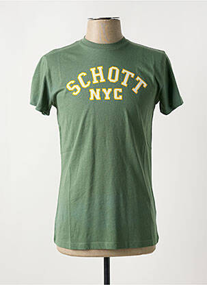 T-shirt col rond vert SCHOTT homme
