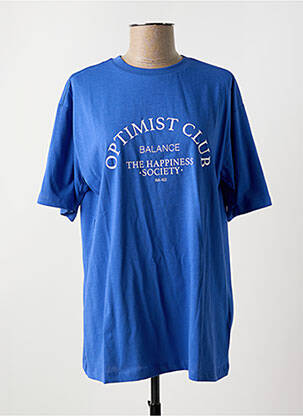 T-shirt col rond bleu NA-KD femme