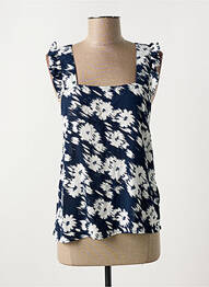 Débardeur col rond bleu ICHI femme