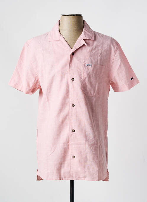 Chemise manches courtes rose TOMMY HILFIGER pour homme