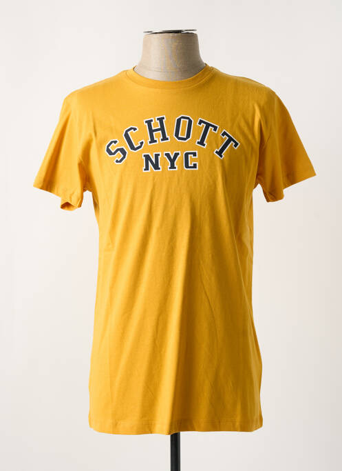 T-shirt jaune SCHOTT pour homme