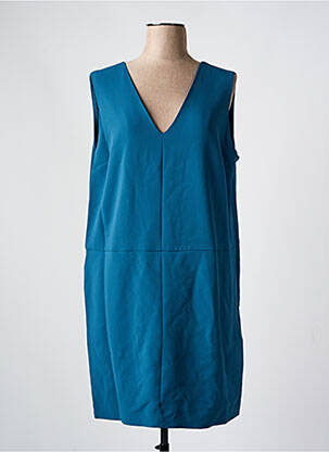 Robe mi-longue col v bleu CALVIN KLEIN femme