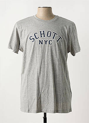 T-shirt col rond gris SCHOTT homme