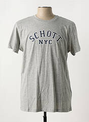 T-shirt gris SCHOTT pour homme seconde vue