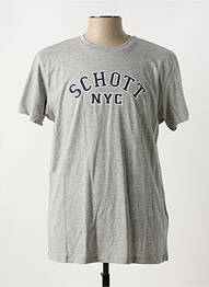 T-shirt col rond gris SCHOTT homme