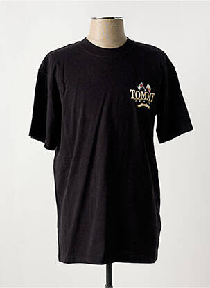 T-shirt col rond noir TOMMY HILFIGER homme