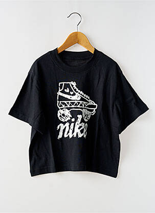 T-shirt col rond noir NIKE fille