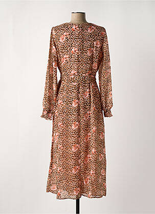 Robe mi-longue col v orange VERO MODA femme