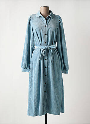 Robe mi-longue col v bleu MSCH COPENHAGEN femme