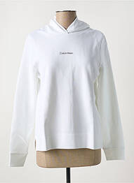 Sweat-shirt à capuche col rond blanc CALVIN KLEIN femme