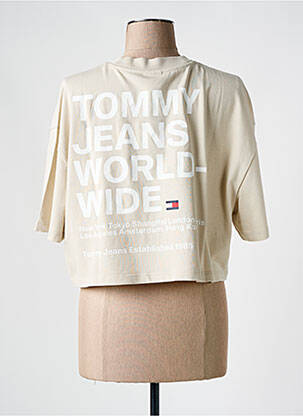 T-shirt col rond beige TOMMY HILFIGER femme