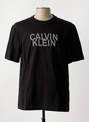 T-shirt col rond noir CALVIN KLEIN homme