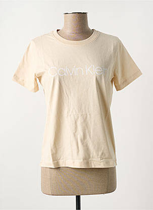 T-shirt col rond beige CALVIN KLEIN femme