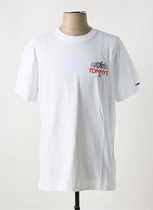 T-shirt col rond blanc TOMMY HILFIGER homme