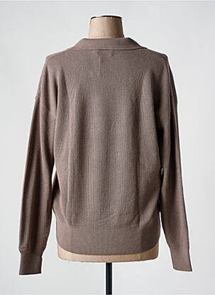 Pull col v marron CALVIN KLEIN femme