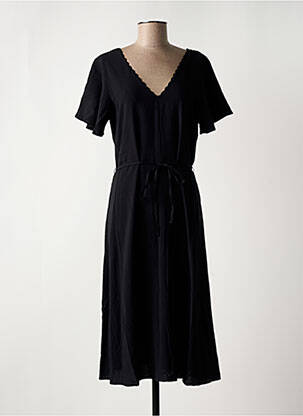 Robe mi-longue col v noir VERO MODA femme