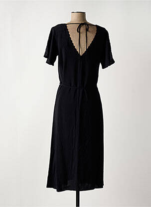 Robe mi-longue col v noir VERO MODA femme