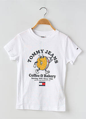 T-shirt col rond blanc TOMMY HILFIGER femme