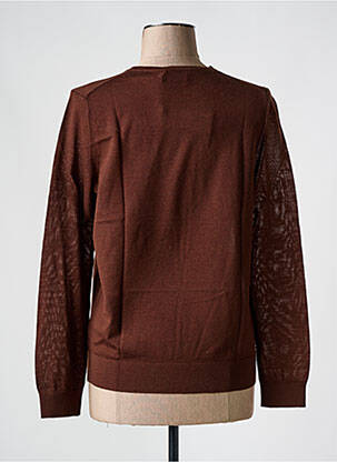 Pull col rond marron CALVIN KLEIN femme