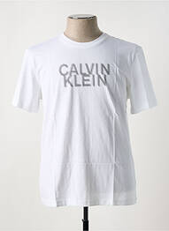 T-shirt col rond blanc CALVIN KLEIN homme