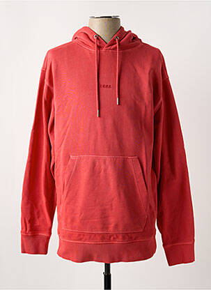 Sweat-shirt à capuche col rond rouge HUGO BOSS homme