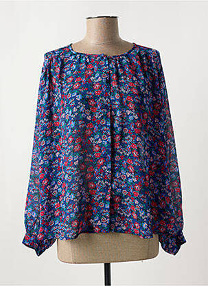Top col rond bleu GRACE & MILA femme