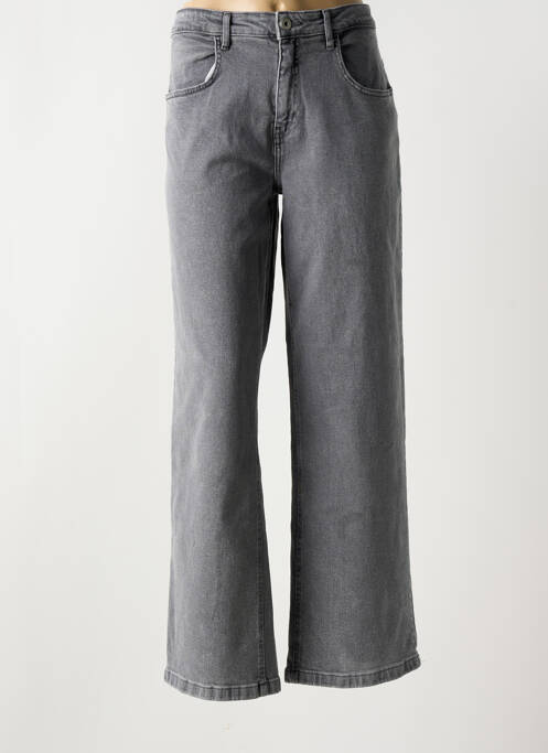 Jeans coupe large gris ICHI pour femme