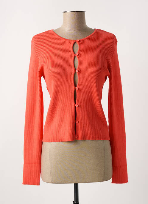 Gilet manches longues orange OBJECT pour femme