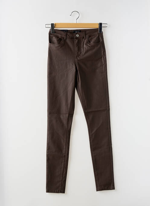 Pantalon slim marron VERO MODA pour femme