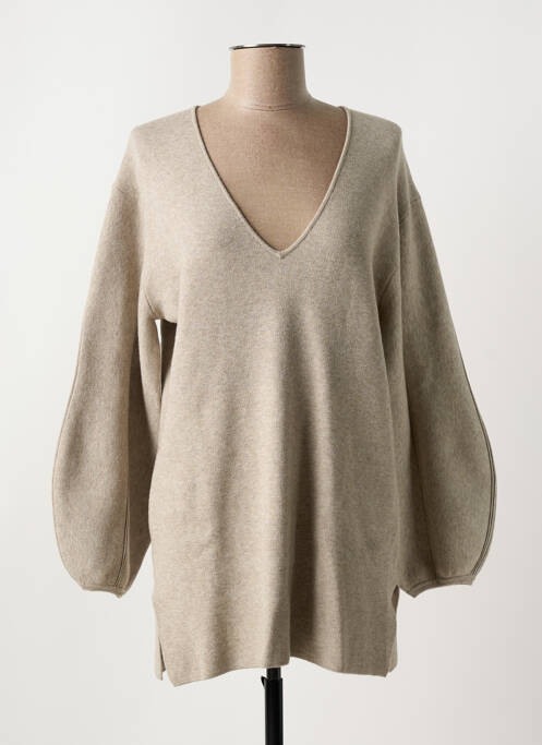 Pull col v beige ICHI femme