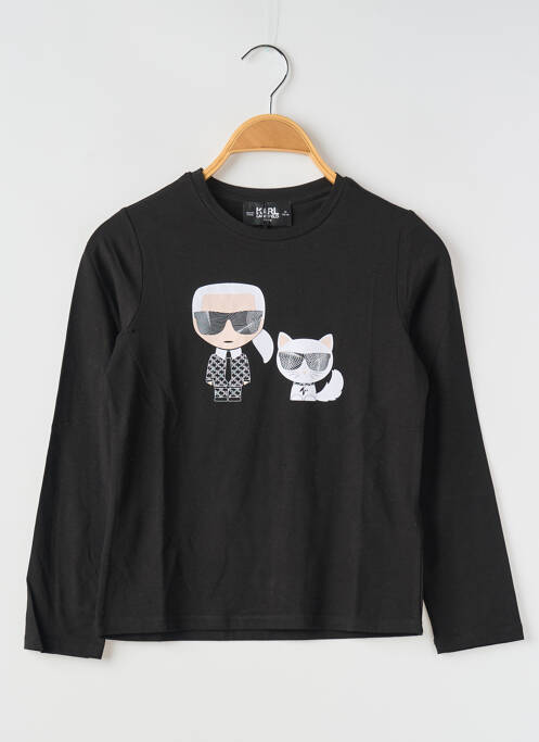 T-shirt noir KARL LAGERFELD pour fille