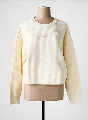 Pull col rond beige PUMA femme