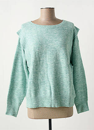 Pull col rond vert GRACE & MILA femme