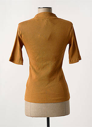 T-shirt col rond marron KNOWLEDGE COTTON APPAREL femme