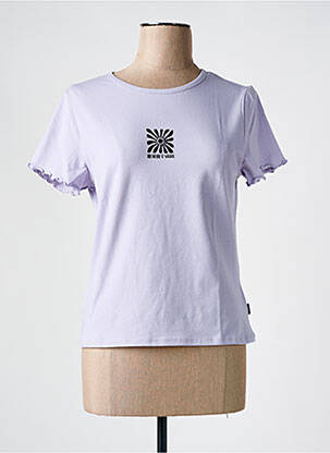 T-shirt col rond violet VANS femme
