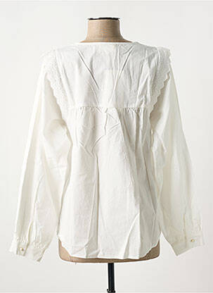 Top col v blanc GRACE & MILA femme