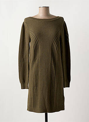 Robe courte col rond vert IKKS femme