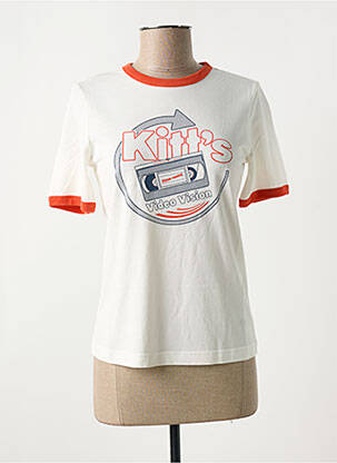 T-shirt col rond blanc NUDIE JEANS CO femme
