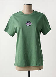 T-shirt col rond vert VANS femme