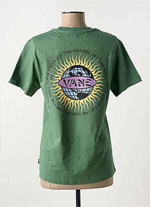 T-shirt col rond vert VANS femme