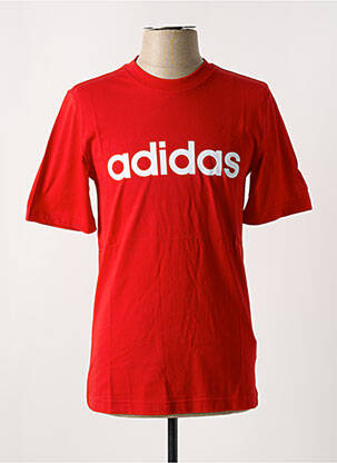 T-shirt col rond rouge ADIDAS homme